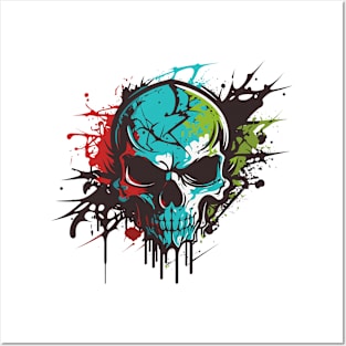 Graffiti Paint Skull Creative Posters and Art